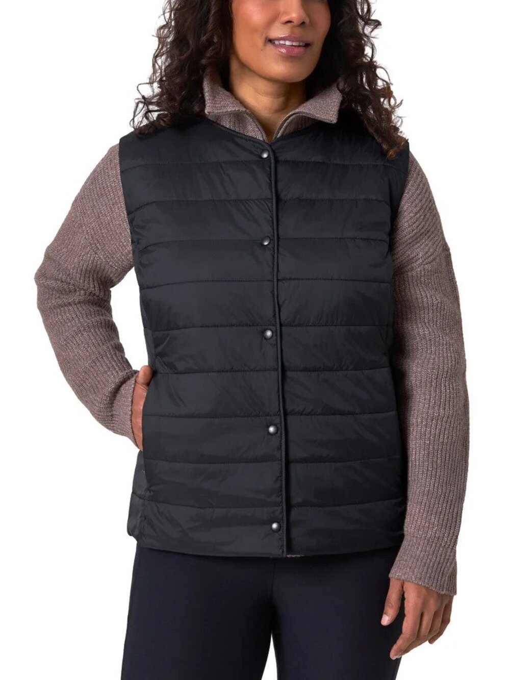 Women's Size Medium, MONDETTA Black Quilted Puffy Vest - Picture 4 of 8